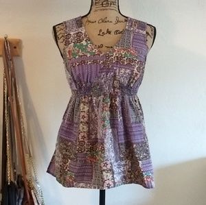 Oh Baby Cute Small Purple Floral Maternity Tank 